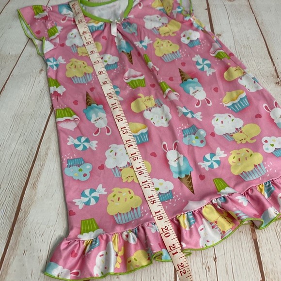 Candlesticks Stretchy Ice Cream and Bunnies Satin Short Sleep Dress/Nightgown - Picture 4 of 6